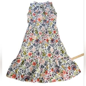 Velvet by Graham & Spencer Floral Midi Dress in White, Coral & Navy